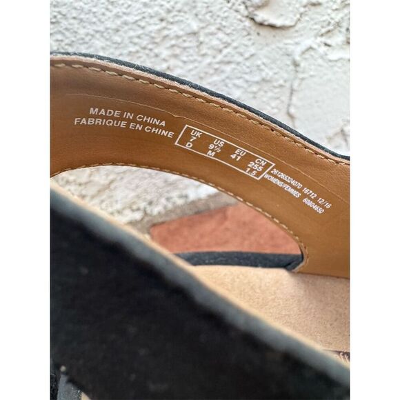 Clarks Women's Wedge Sandals Black Size 9.5 Adjustable Strap Casual - Picture 9 of 10